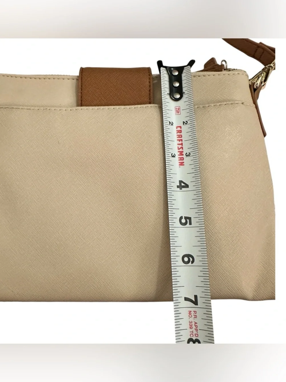 LIZ CLAIBORNE Crossbody Wallet Purse Beige Tan Colorblock Organizer Bag